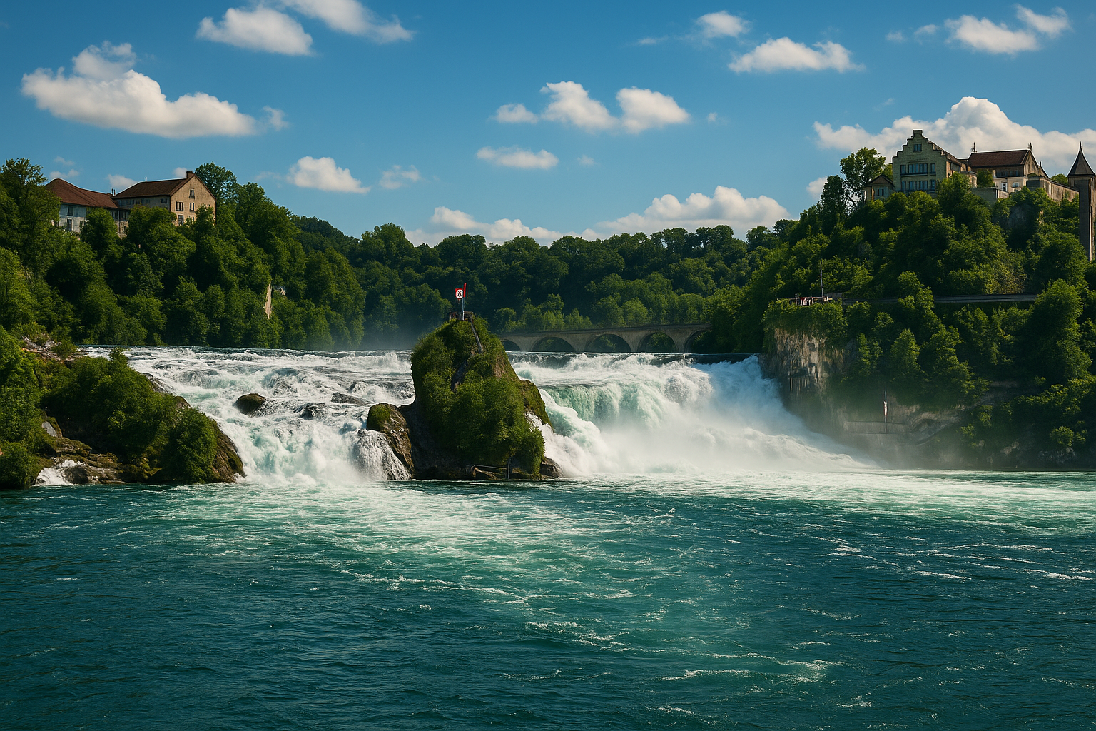 Imponujący wodospad na Renie